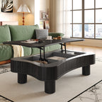 Black coffee table — side view