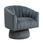 Dark Gray barrel accent chair — front view