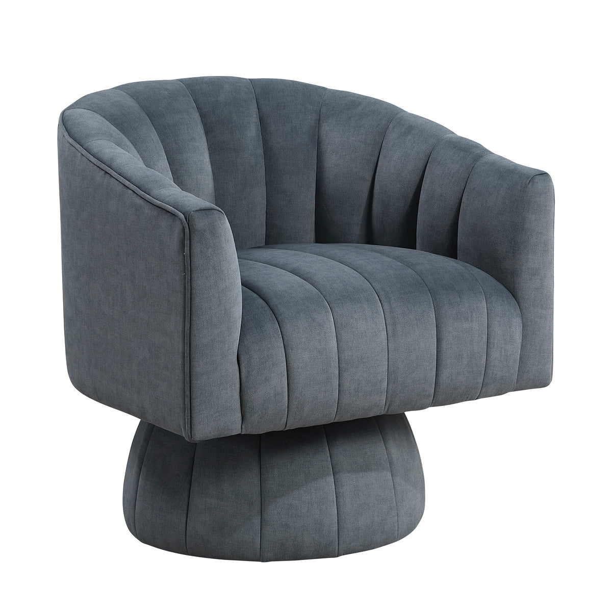 Dark Gray barrel accent chair — front view