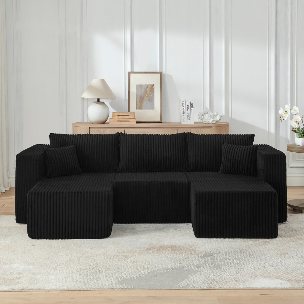 Black sofa — detail view