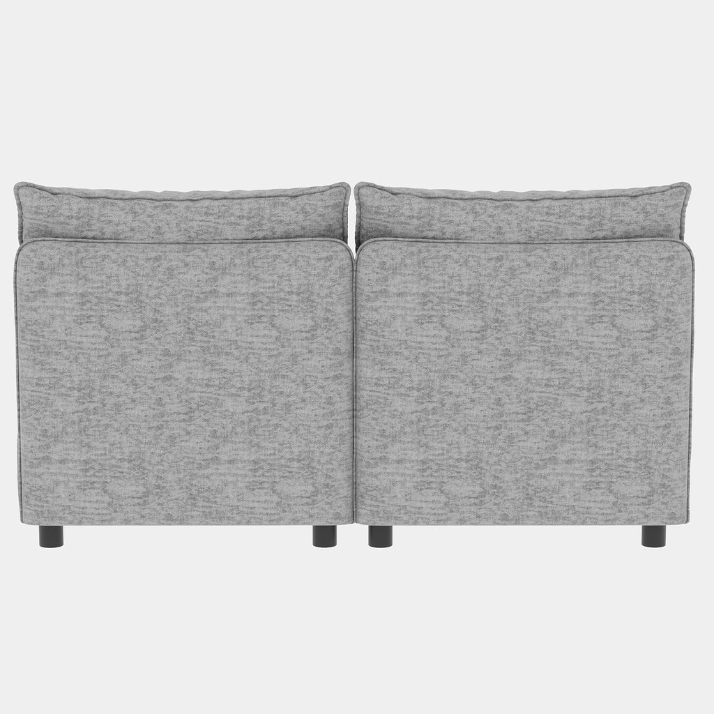 Grey sectional sofa — detail view