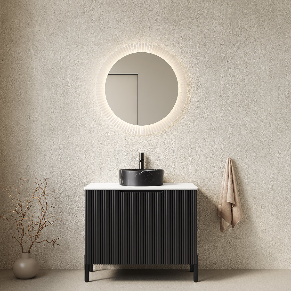Black White bathroom vanity — product view