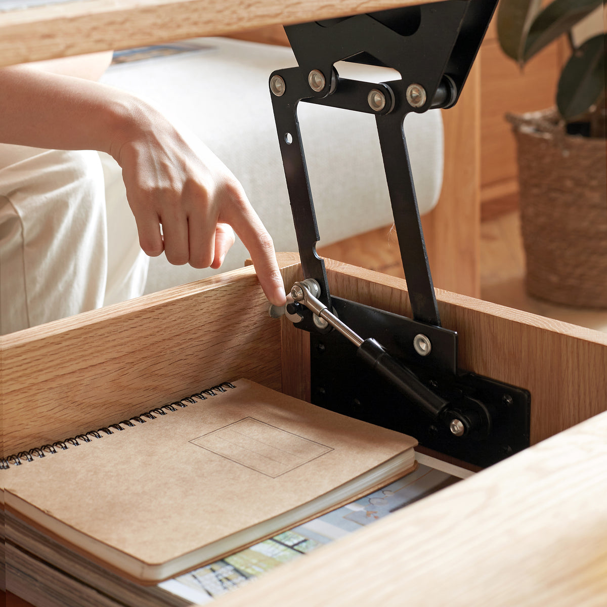 Natural Wood coffee table — alternate angle
