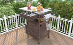Brown kitchen island — alternate angle