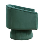 Dark Green barrel accent chair — side view