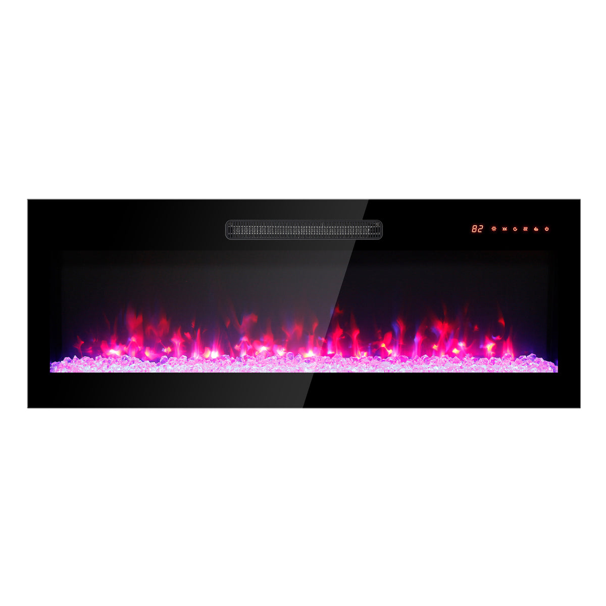 Antique Black electric fireplace — detail view