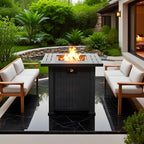 Black Brown patio heater — alternate angle