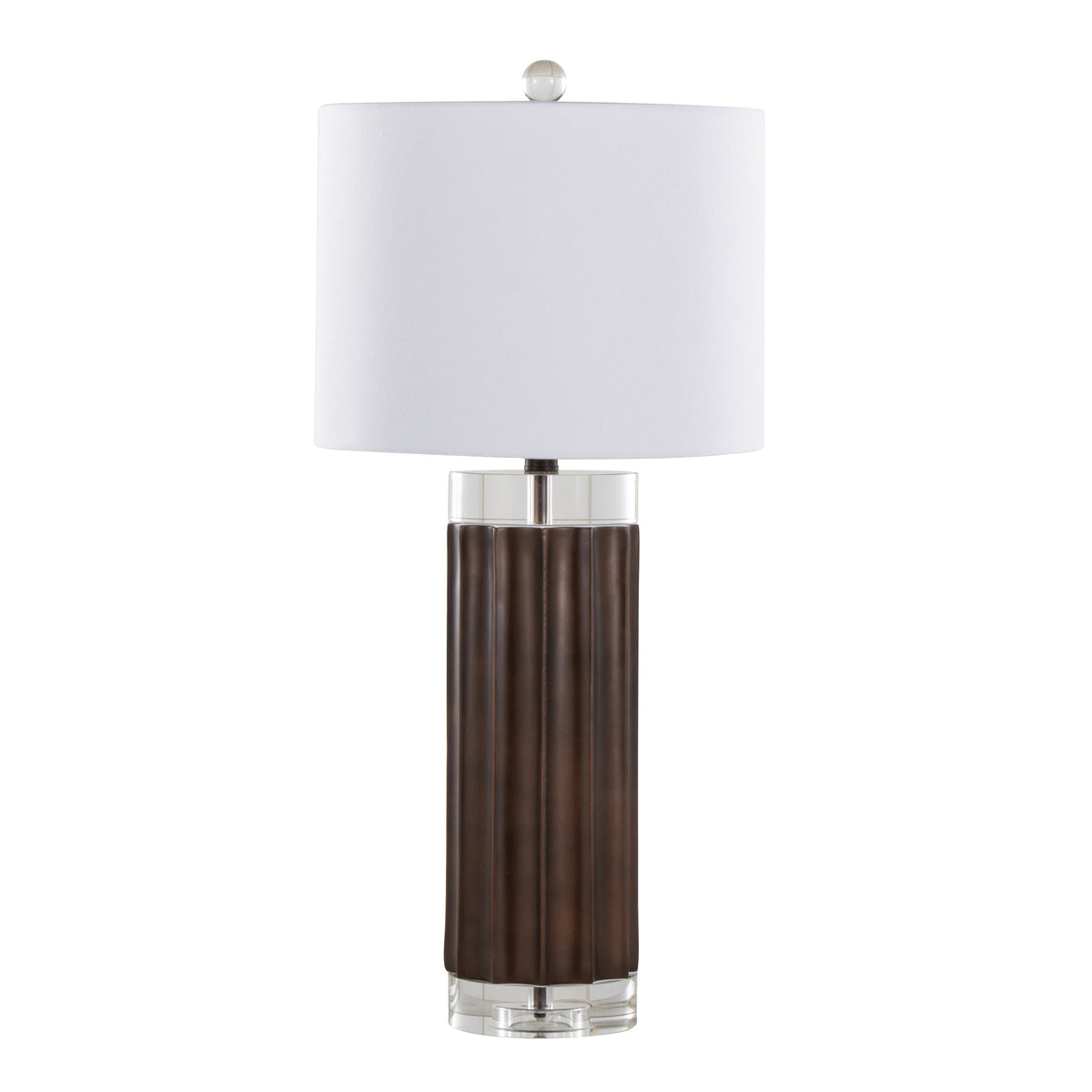 Brown table lamp — styled view