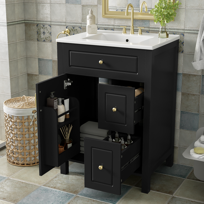 Black bathroom vanity — product view