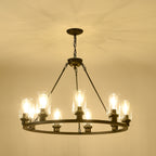 Matte Black chandelier — detail view