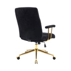 Black office chair — alternate angle