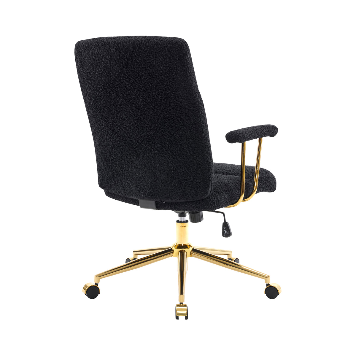 Black office chair — alternate angle