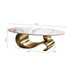 Gold coffee table — alternate angle