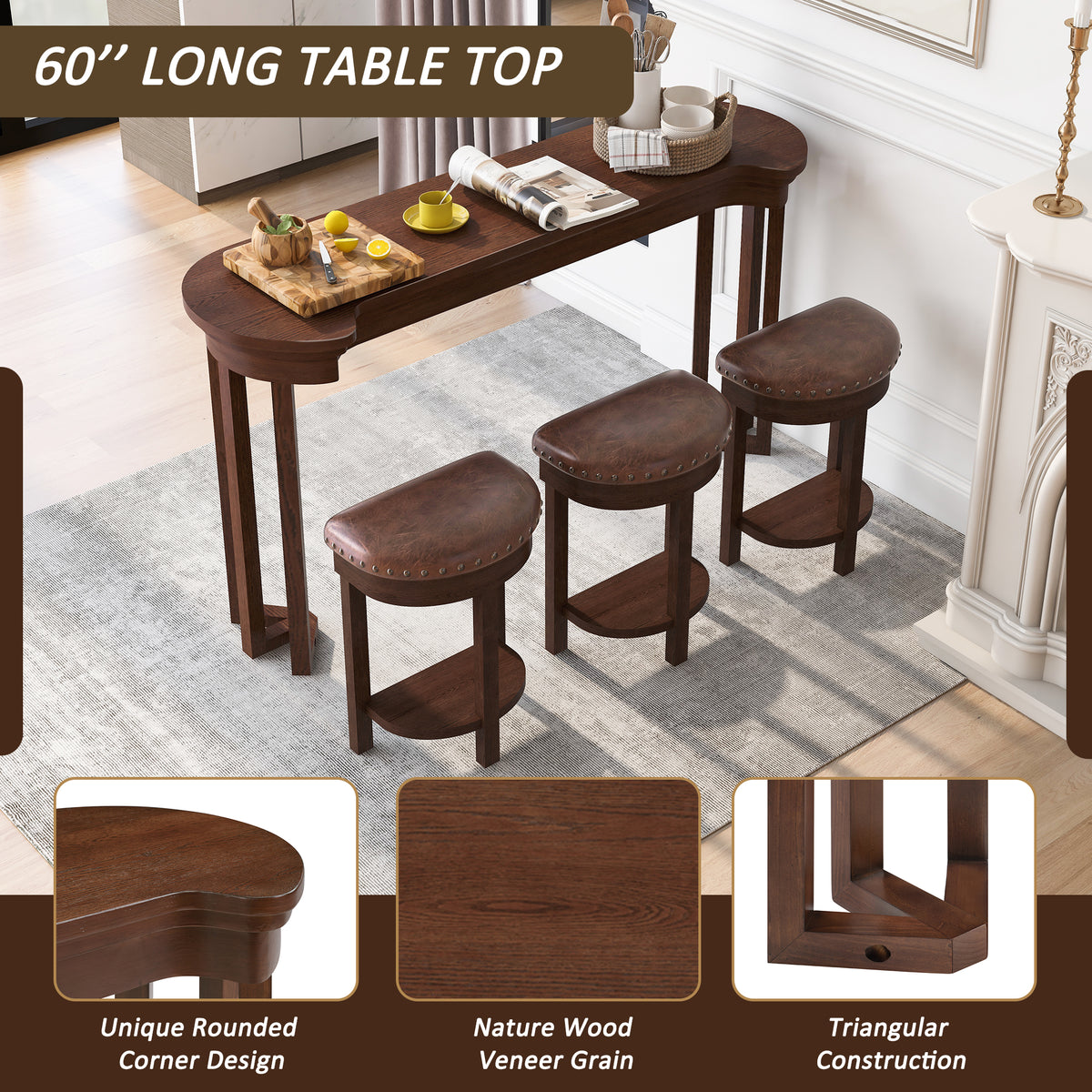 Cherry dining set — detail view