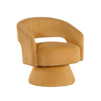 Yellow accent chair — detail view