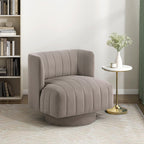 taupe barrel accent chair — product view