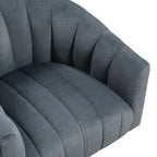 Dark Gray barrel accent chair — styled view