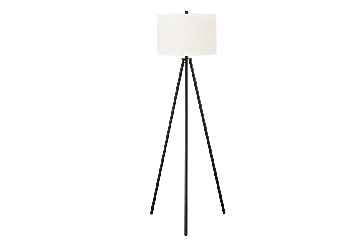 Black floor lamp — front view