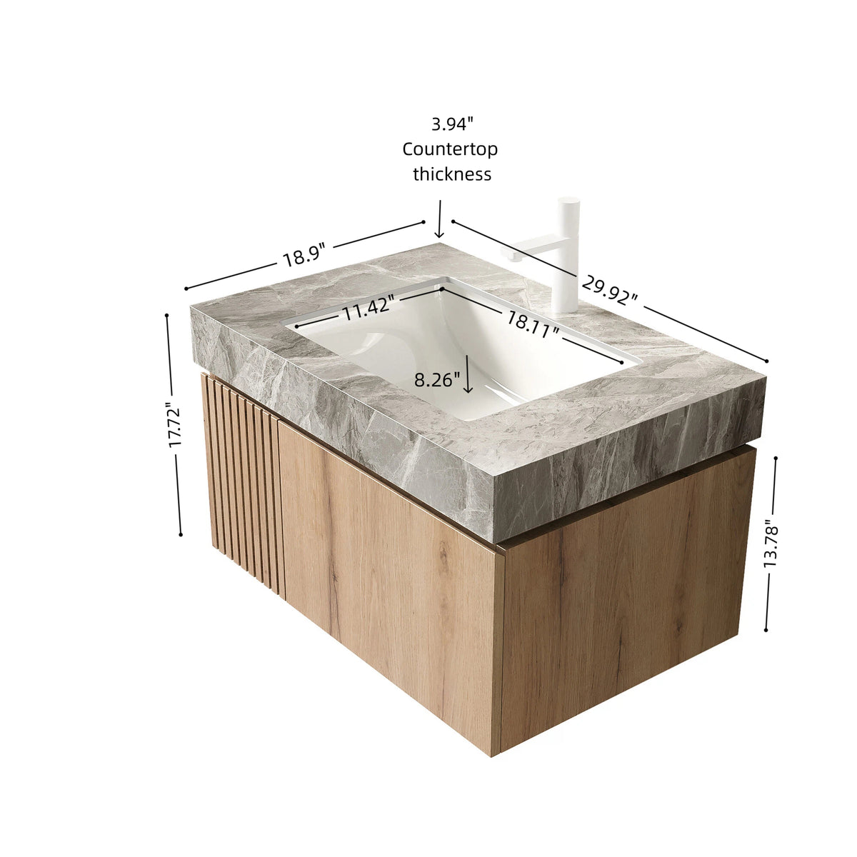 Light Gray bathroom vanity — side view