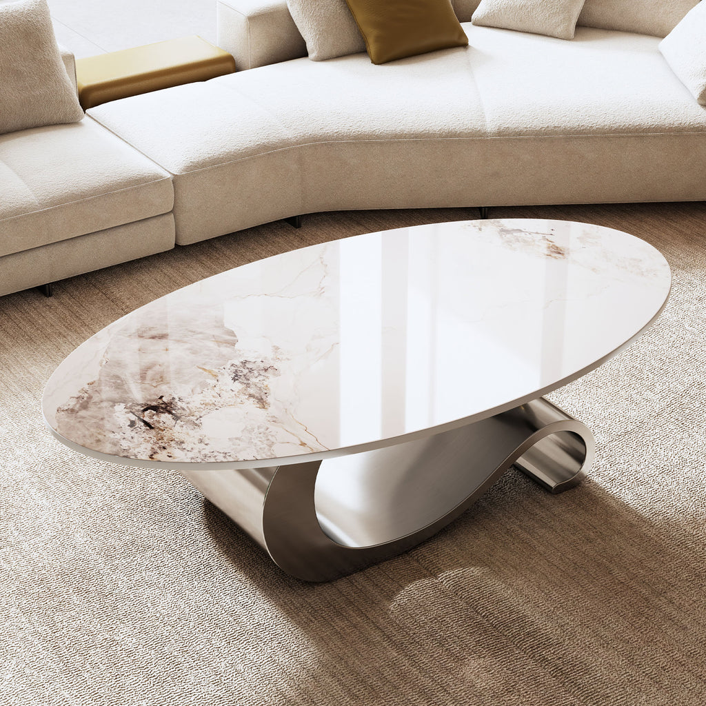 Grey coffee table — alternate angle