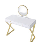 Gloss White vanity desk — side view