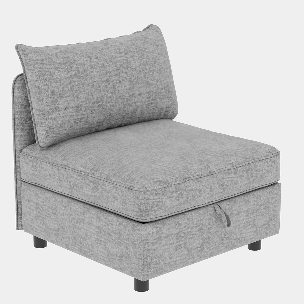Grey sectional sofa — styled view