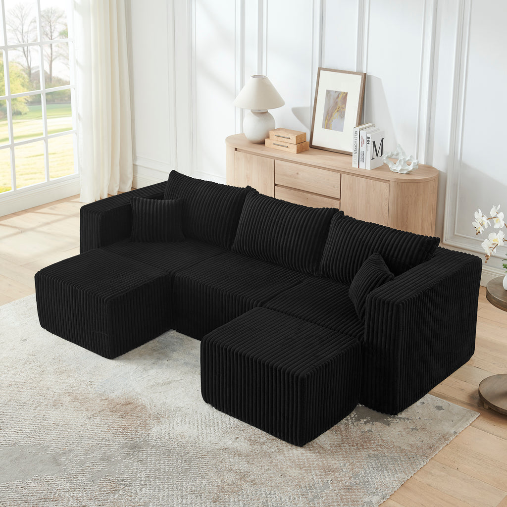 Black sofa — front view