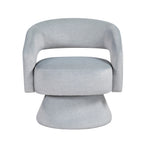 Gray accent chair — front view
