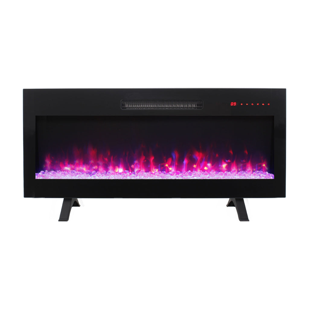 Antique Black electric fireplace — side view