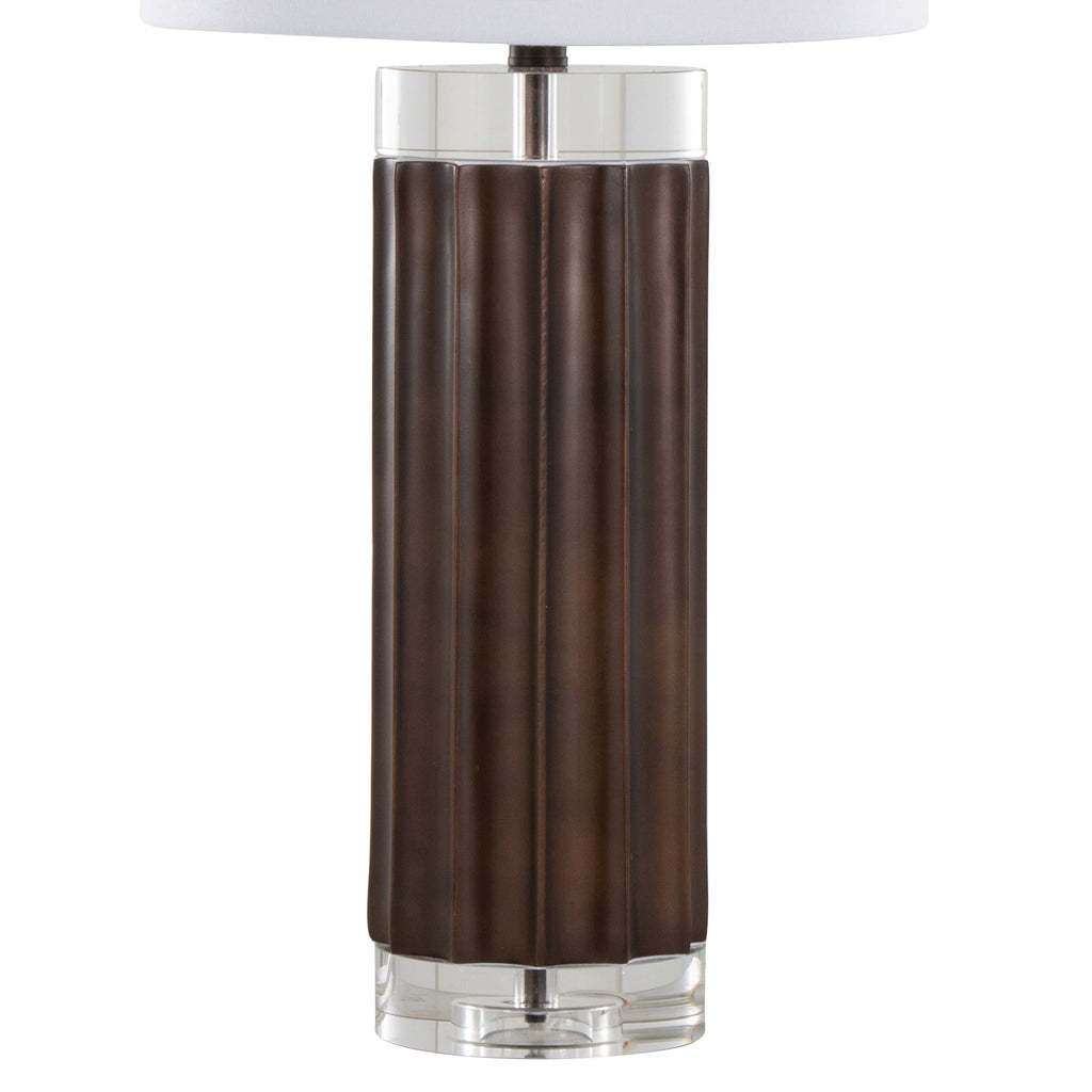 Brown table lamp — side view