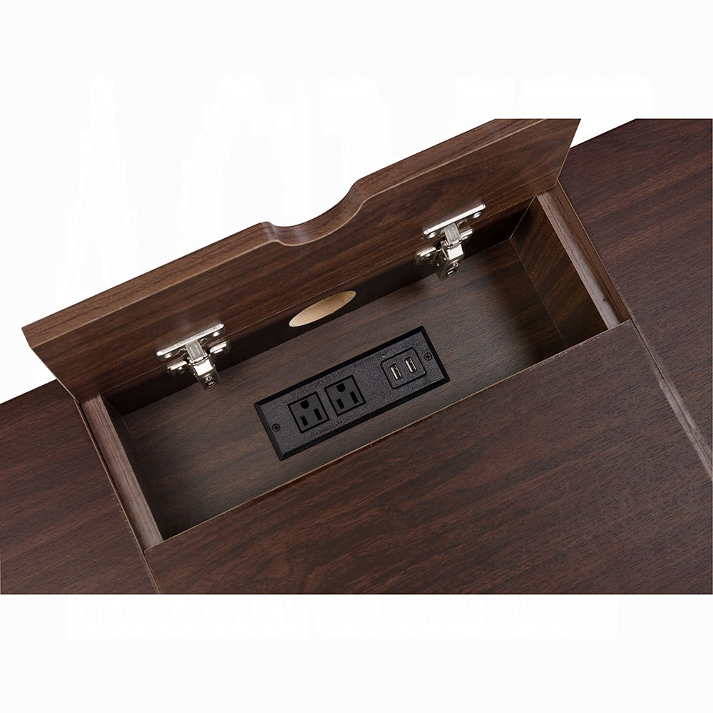 Oak writing desk — side view