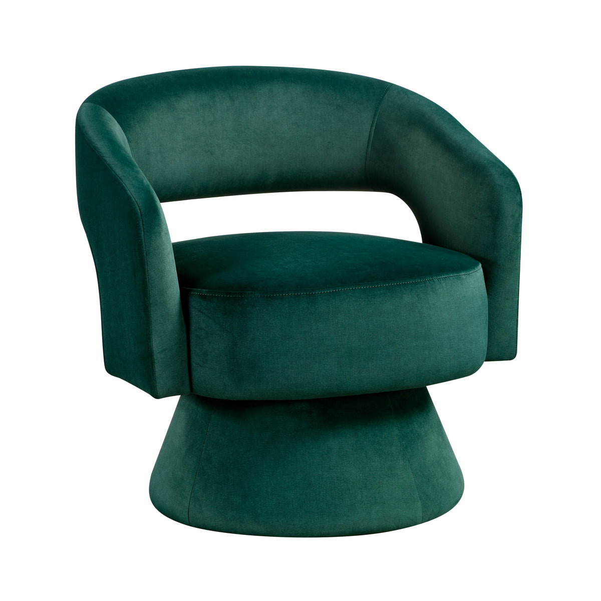 Green accent chair — detail view