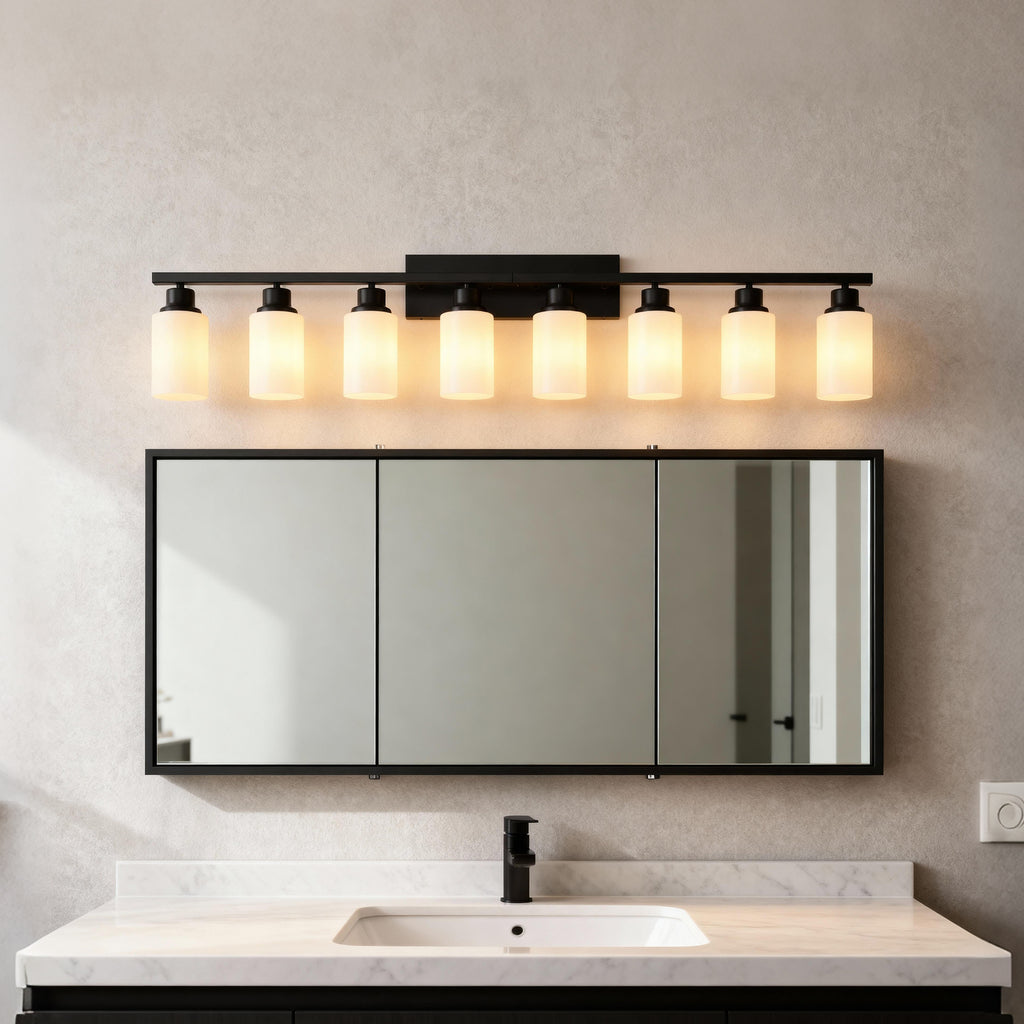Matte Black wall light — detail view