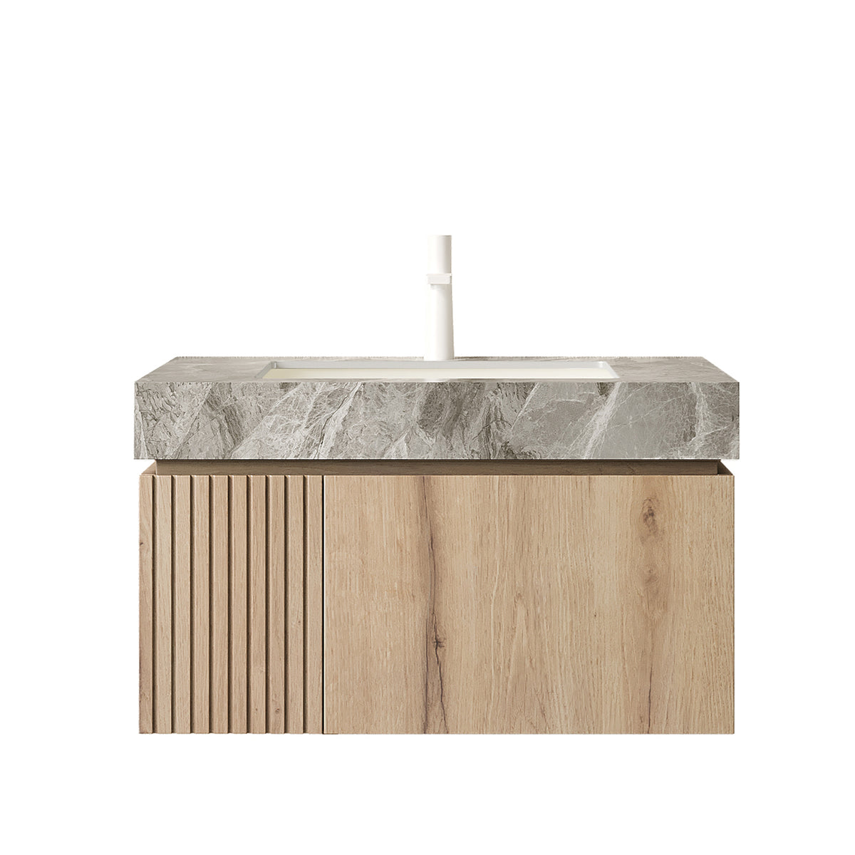 Light Gray bathroom vanity — alternate angle