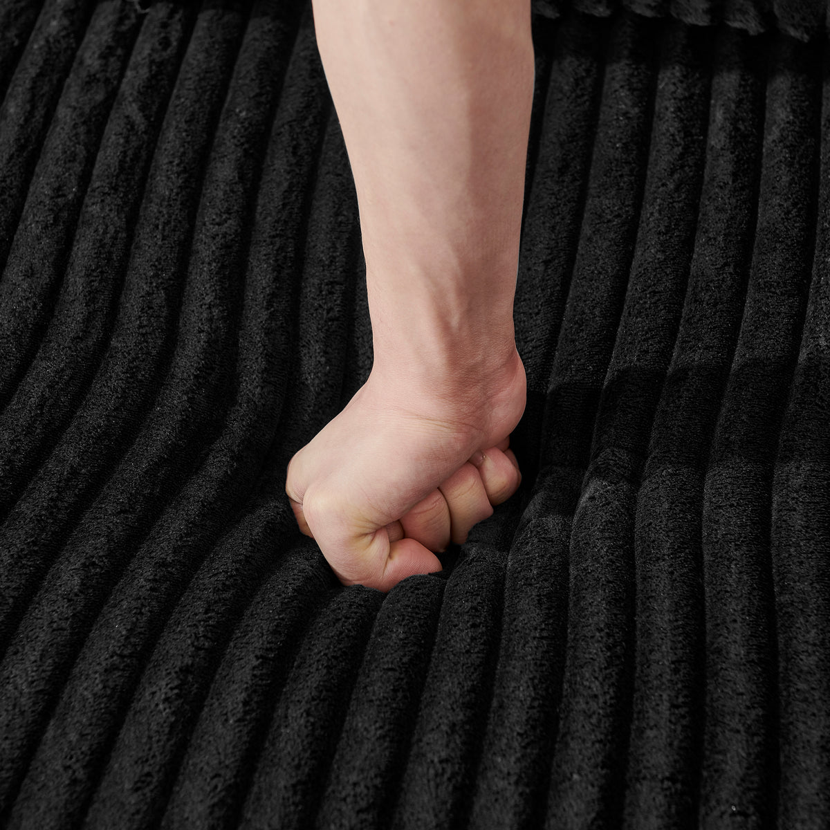 Black sofa — side view