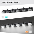 Black wall light — alternate angle