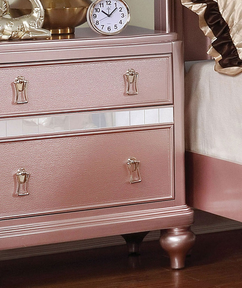 Rose Gold nightstand — side view