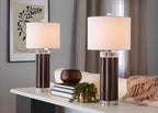 Brown table lamp — front view