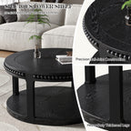 Black coffee table — side view