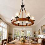 Matte Black chandelier — side view