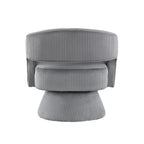 Dark Gray accent chair — side view