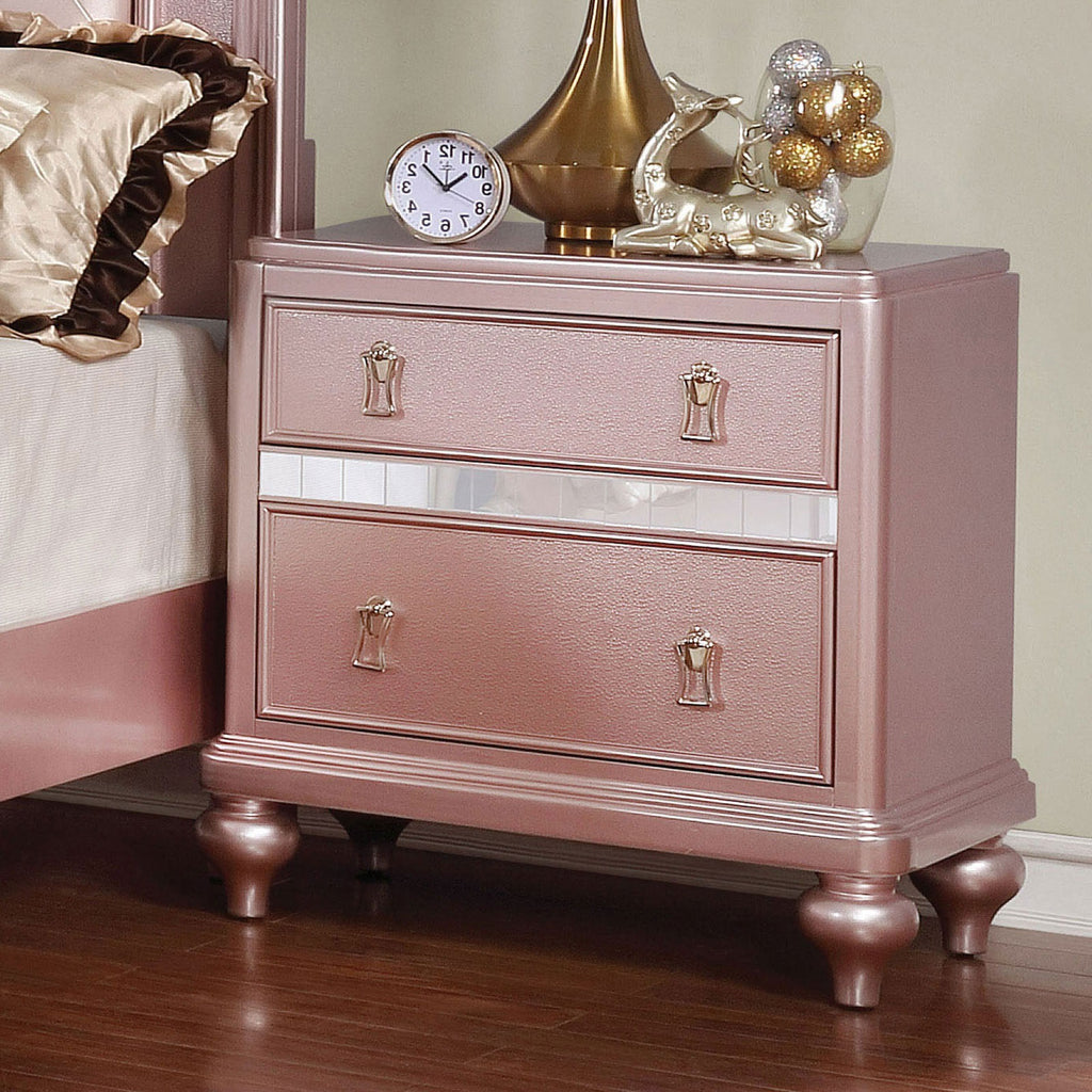 Rose Gold nightstand — styled view