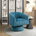 Teal barrel accent chair — product view