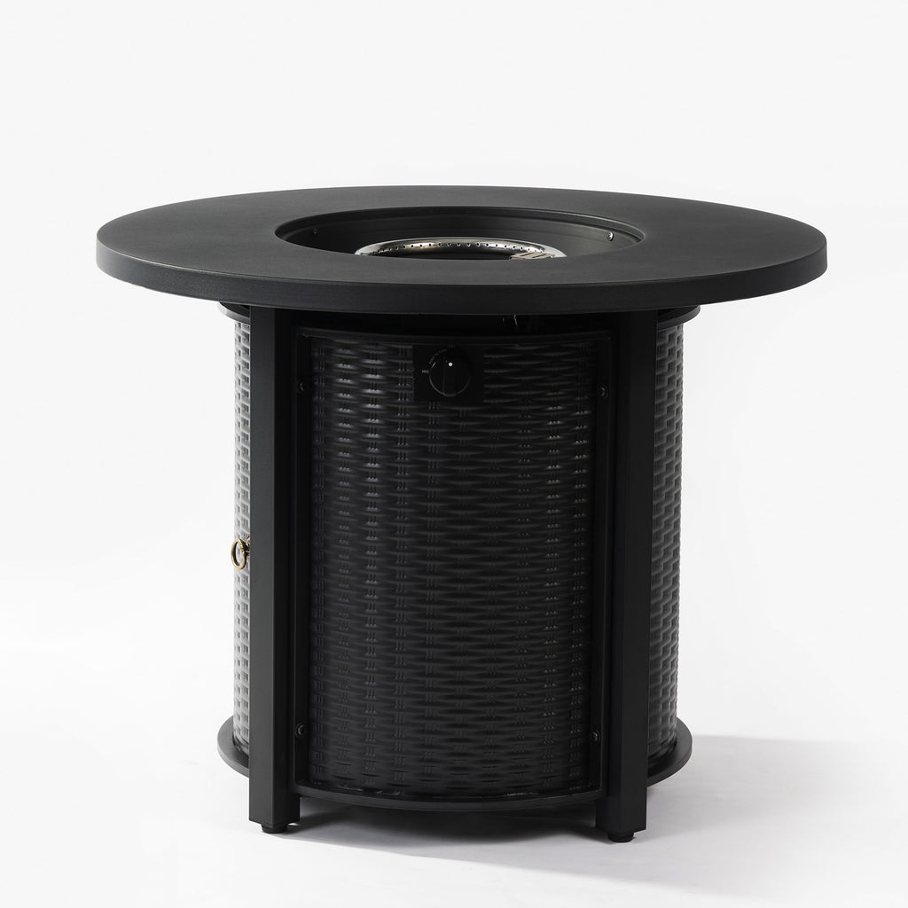 Black patio heater — styled view
