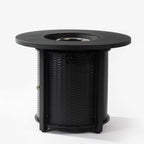 Black patio heater — styled view