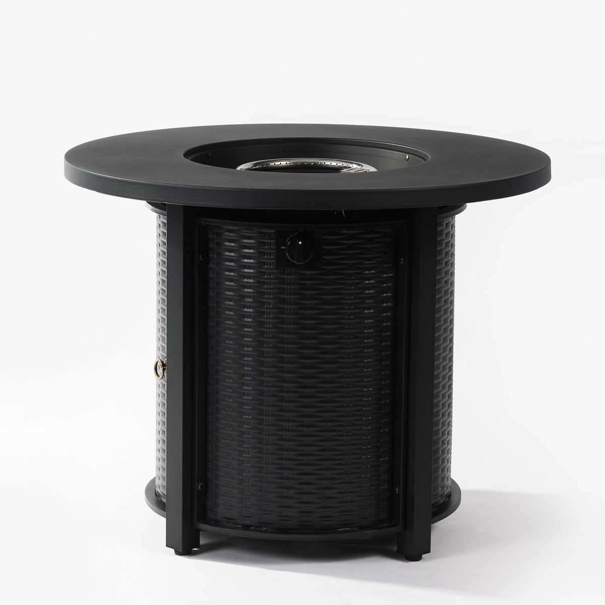 Black patio heater — styled view