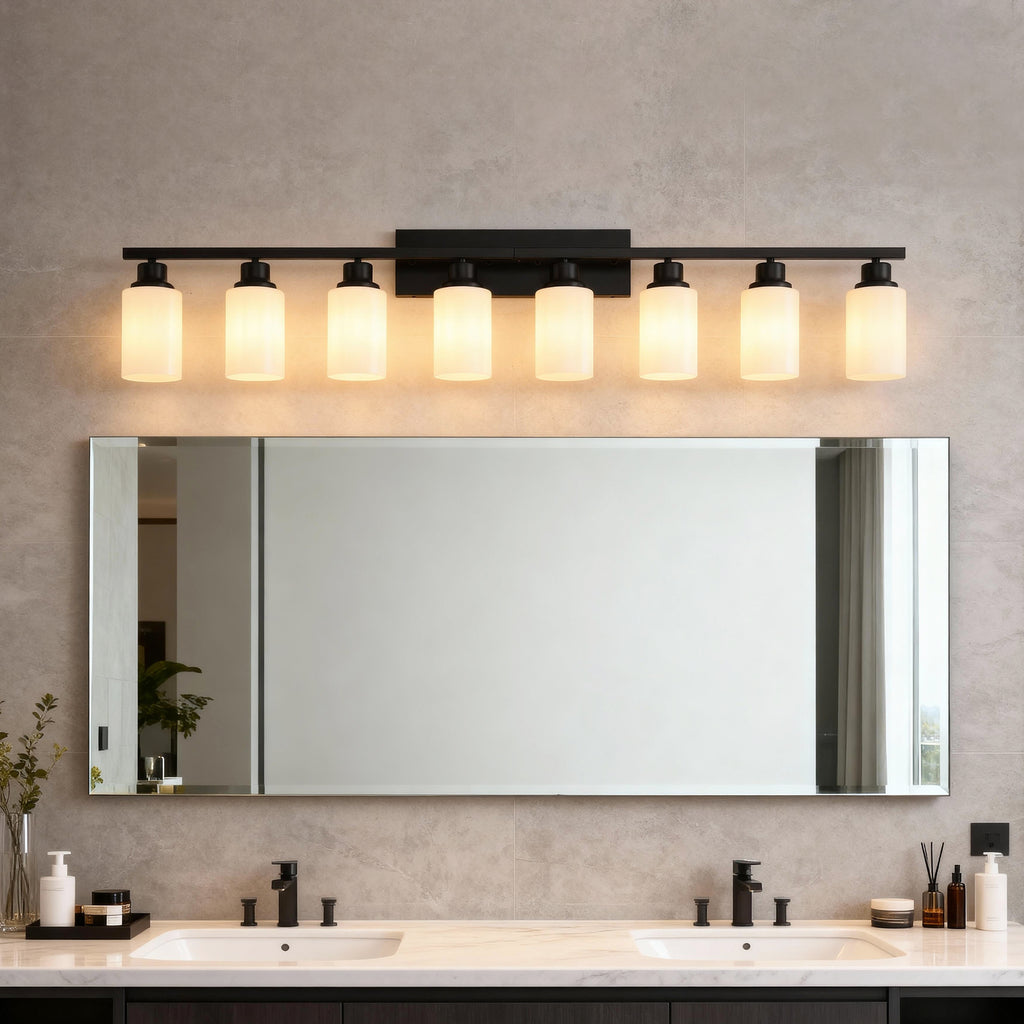 Matte Black wall light — styled view