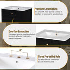 Black bathroom vanity — lifestyle view