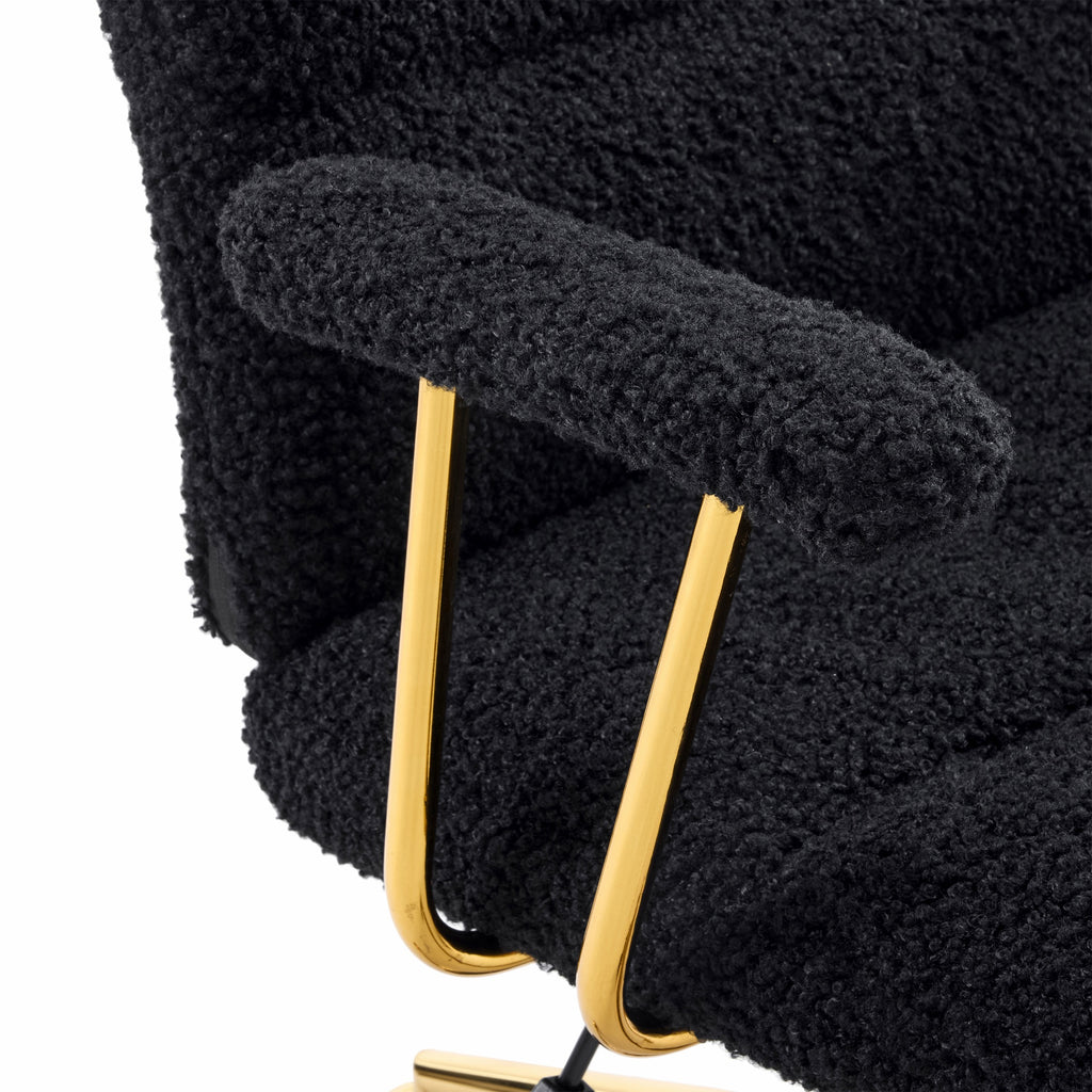 Black office chair — in-use view