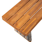 Grey outdoor bench — lifestyle view